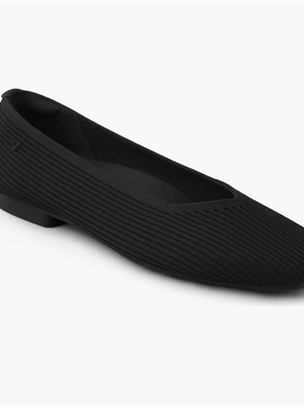 VIVAIA MARGOT Black Knit Pointed Ballet Flat